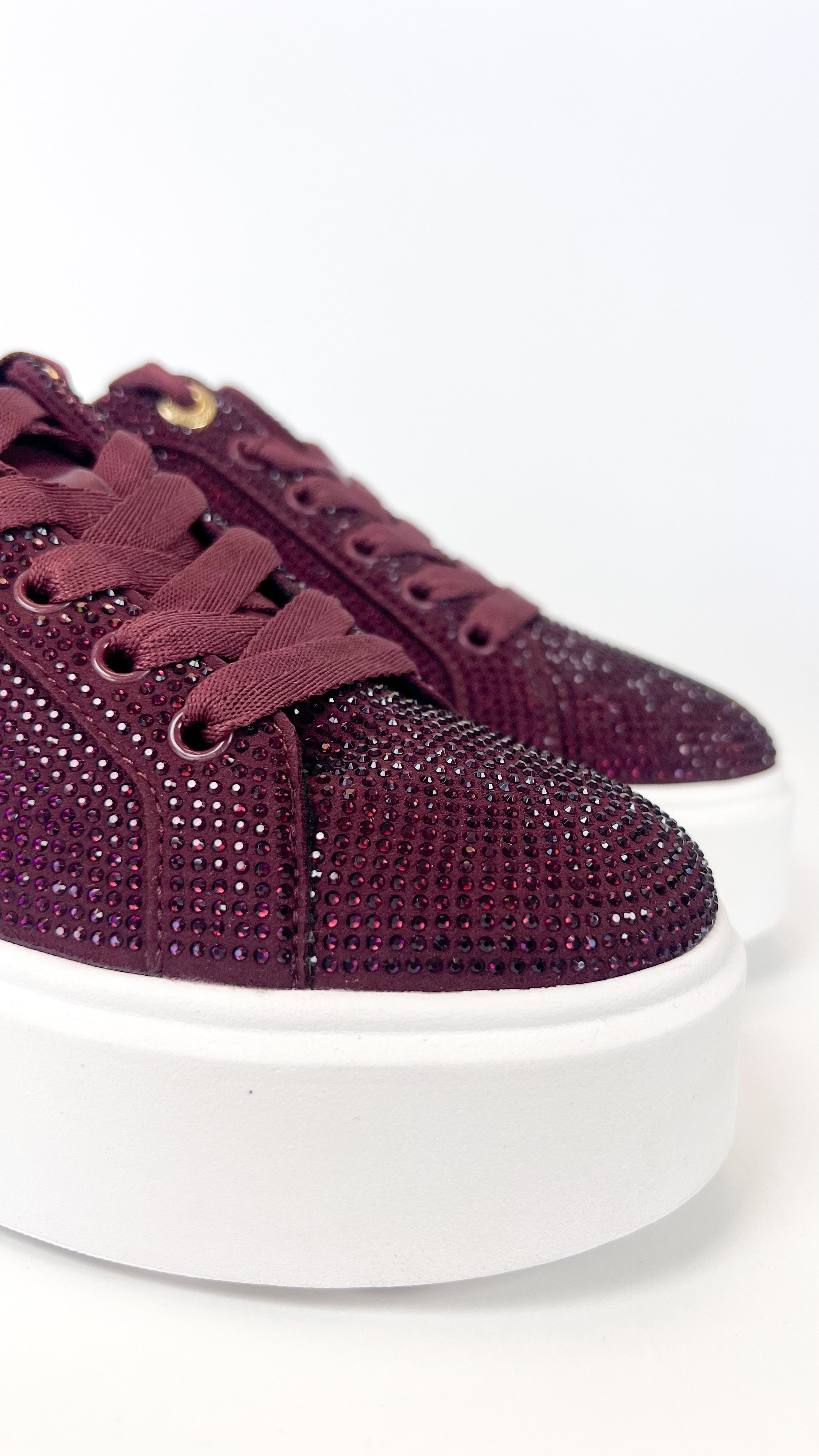 Michael Kors Romey Lace Up Hot Fix Stones Oxblood