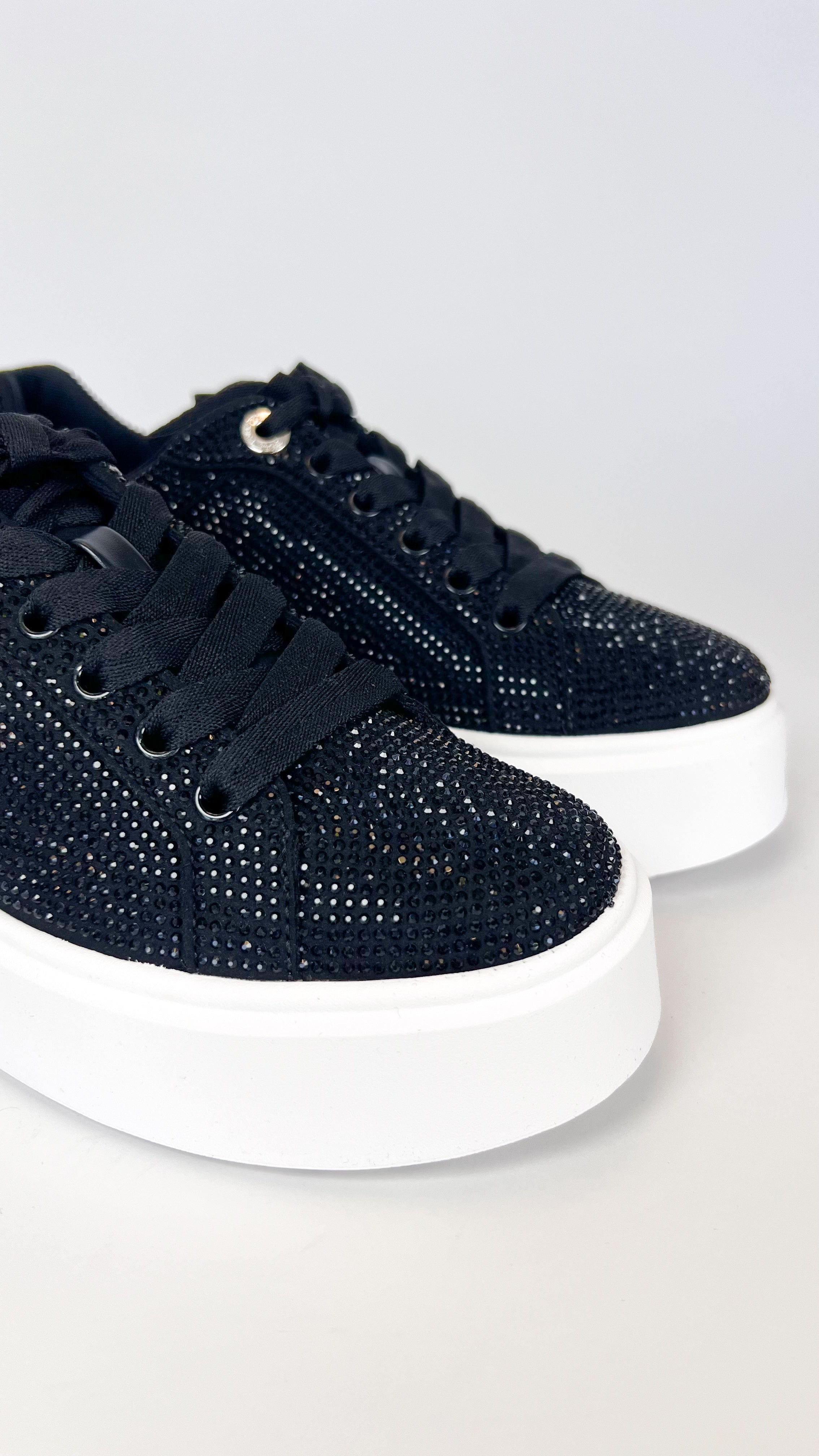 Michael Kors Romey Lace Up Hot Fix Stones Black